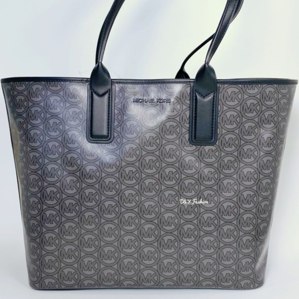 Michael Kors Handbag Jodie Large Logo Jacquard Tote Carryall Shoulder Bag Black